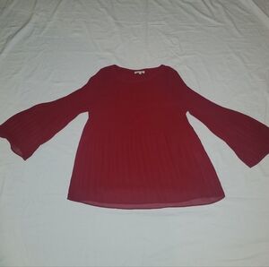 Max Studio Red Sheer Lined Blouse top